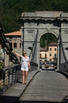 Penny on the chain bridge